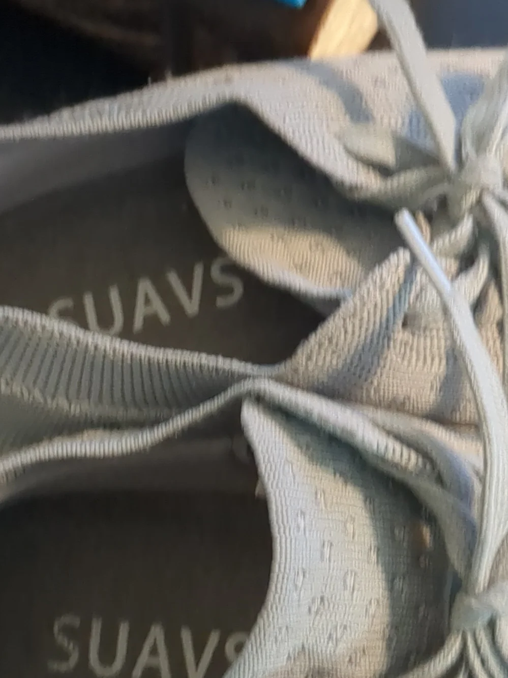 Suavs Women's Gray Knit Lace-Up Sneakers with Gum Sole